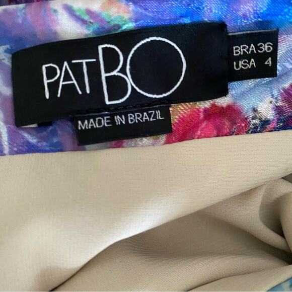 Patbo Blossum Tiered Blue Purple Print Maxi Skirt size 4 - Picture 6 of 8